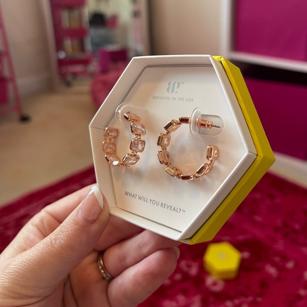 Rose Gold Open My Heart Hoops 🩷